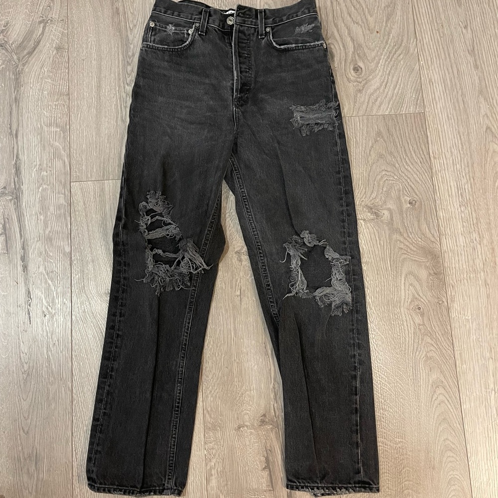 Black denim ripped AGOLDE black jeans